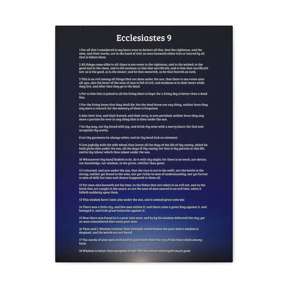 Scripture Sign Ecclesiastes 9 Chapter Sky God's Hands Bible Canvas Christian Wa